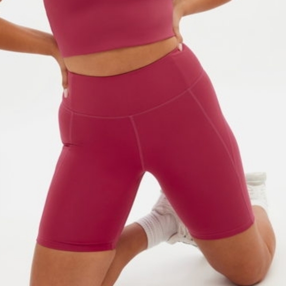 girlfriend collective Other - GF Collective High-Rise Bike Short - Pomegranate
